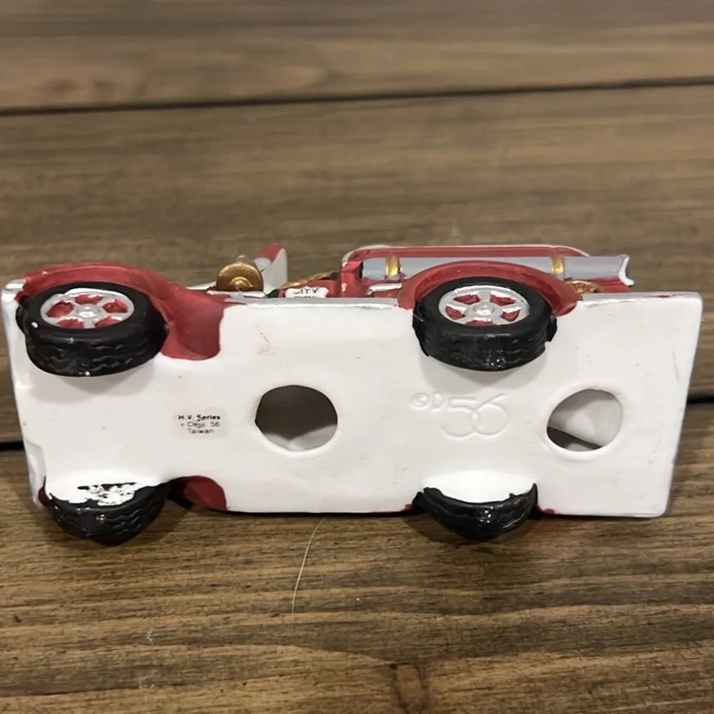 Dept 56 dark red porcelain fire truck hv series 1991